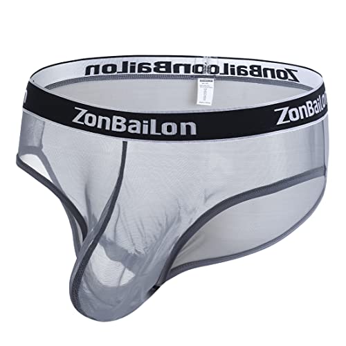 BIATWOWR Mens's Sexy Retroshorts Mesh See Through Trunks Stretch Breathable Herren Underwear Shorts Soft Loose Boxers Loose Briefs Grey 2XL BIATWOWR Mens's Sexy Retroshorts Mesh See Through Trunks Stretch Breathable Herren Underwear Shorts Soft Loose Boxers Loose Briefs Grey 2XL von BIATWOWR