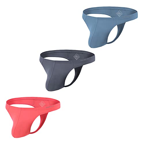 BIATWOWR Niedrig Geschnittener String für Herren mit Elastischem Material ohne Etikett Sexy und Bequem 3 Multi M von BIATWOWR