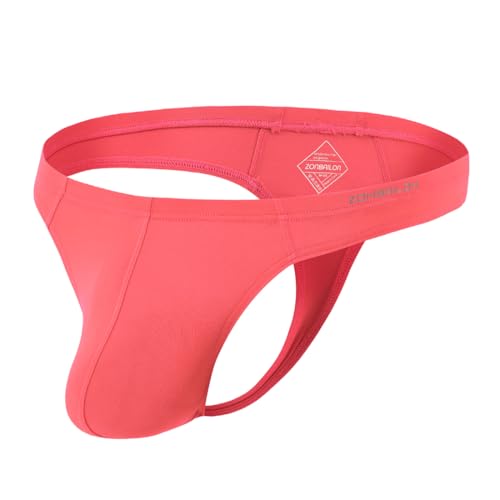 BIATWOWR Niedrig Geschnittener String für Herren mit Elastischem Material ohne Etikett Sexy und Bequem Rot XL von BIATWOWR