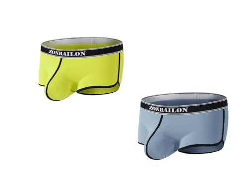 BIATWOWR Sexy Ice Silk Boxershorts für Herren mit Großem Beutel Niedriger Taille Einzigartiges Design ohne Etikett Bequem und Atmungsaktiv 2 XL BIATWOWR Sexy Ice Silk Boxershorts für Herren mit Großem Beutel Niedriger Taille Einzigartiges Design ohne Etikett Bequem und Atmungsaktiv 2 XL von BIATWOWR