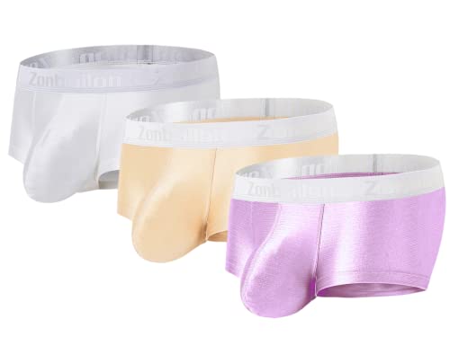 BIATWOWR Herren Boxershorts Unterwäsche aus Seide mit Einem Beutel Sexy und Atmungsaktive 3 Multi M BIATWOWR Herren Boxershorts Unterwäsche aus Seide mit Einem Beutel Sexy und Atmungsaktive 3 Multi M von BIATWOWR