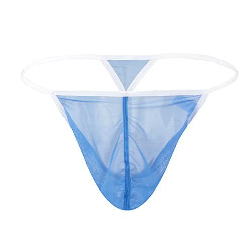 BIATWOWR String Tanga Herren Transparente Sexy Unterwäsche für Männer Strings Tangas T Form Blau XL BIATWOWR String Tanga Herren Transparente Sexy Unterwäsche für Männer Strings Tangas T Form Blau XL von BIATWOWR