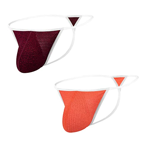 BIATWOWR Unterstützender Herren-Tanga Niedrig Geschnitten, Elastisch, Atmungsaktives Mesh, ohne Etikett Slips Unterwäsche 2 Multi 2XL von BIATWOWR