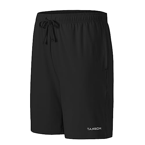 Men’s Shorts Loose Sports Workout Trunks Running Training Activewear Ultra Comfortable Lightweight with Pockets Black XL von BIATWOWR