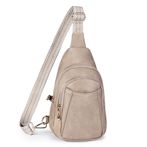 BIAVOI Crossbody-Taschen für Damen, Diebstahlschutz, veganes Leder, RFID-blockierende Brusttasche für Reisen, GRAU, Umhängetaschen von BIAVOI