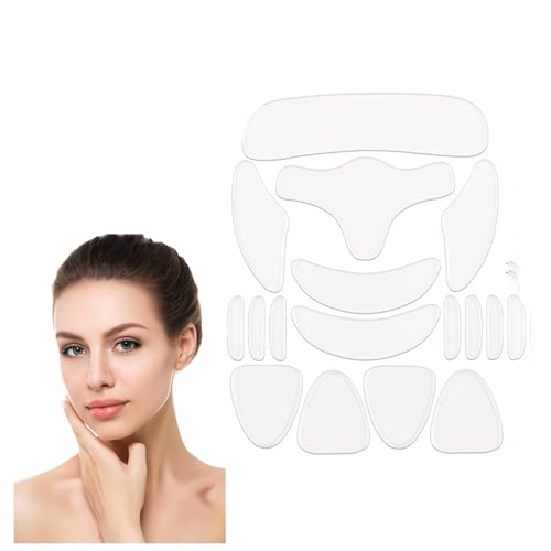 16 Stück Silikonpflaster Gegen Falten,Zornesfalte Pflaster Anti Wrinkle Patches Face Tape Lifting Straps Gesicht Straffung Gesichtslifting Facial Multifunktion Skin Patch,für Augen Stirn Antifalten von BIBITI