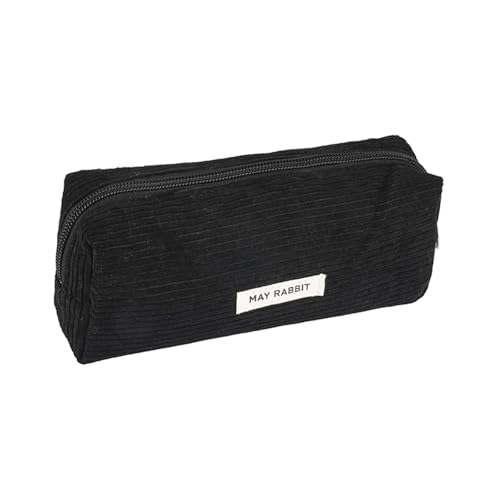 Federmäppchen Aesthetic,school klein mädchen kinder cute pencil cord mäppchen schreibwaren,teenager girl stifte case federtasche stiftemäppchen für schule kleines cordstoff etui federmappe(Schwarz) von BIBITI
