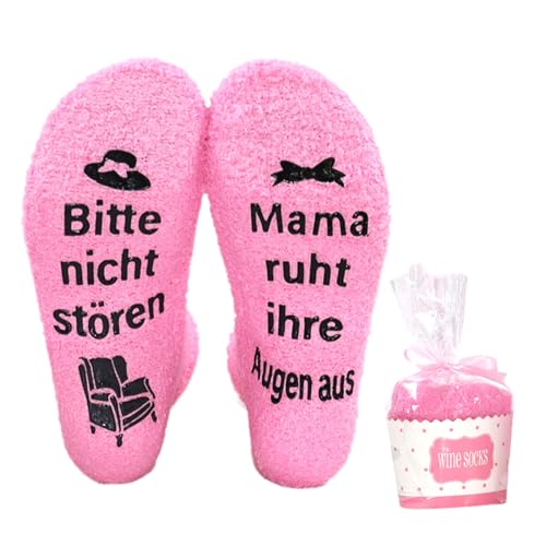 Geburtstagsgeschenk für Mama,Frauen Geschenke zum Geburtstag Birthday Gift for Women Geschenk Frau Socken Lustig Mutter Geburt Geschenkidee Socks Gifts Mütter Geburtstagsgeschenke Warm Kuschelsocken von BIBITI