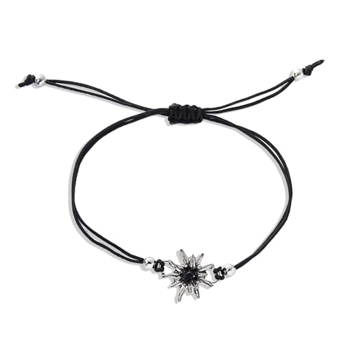 Oktoberfest Accessoires Damen,Dirndl Schmuck Trachtenschmuck Edelweiss Oktoberfest Armband Deko Dirndlschmuck Trachten Edelweiß Armbänder Zubehör für Damen Herren Wiesn Party Armkette (Schwarz) von BIBITI