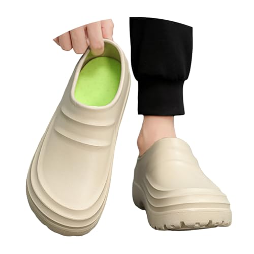 BIBOKAOKE Arbeitsschuhe Herren Sommer Einfarbige Kochschuhe mit Weich Sohlen Rutschfest Gummischuhe Slip on Sneaker Freizeitschuhe Leicht Strandschuhe Bequem Sommerschuhe Wasserdicht Sportschuhe von BIBOKAOKE