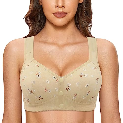 BIBOKAOKE BH Damen Ohne Bügel Vorderverschluss Nahtloser Still-BH Push Up Bralette mit Breiten Trägern Sports Bra Starker Halt Bustier Große Größen Schlaf BH Bequem und weich Täglicher BH von BIBOKAOKE