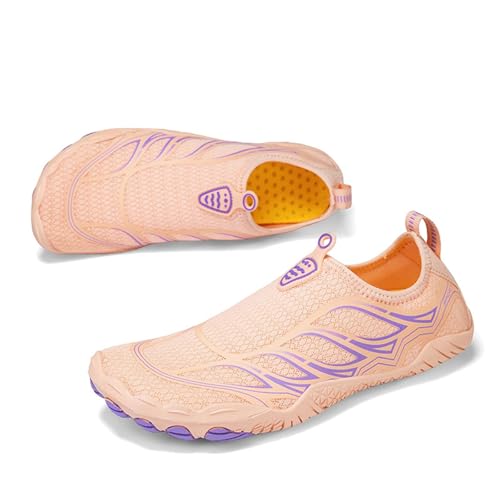 BIBOKAOKE Badeschuhe Damen Herren Strandschuhe Schnell Trocknend Unisex Barfußschuhe für Kajakfahren Fitnessstudio Wasserschuhe Drainagelöcher Strand Schwimmschuhe Traillauf Wandern Sportschuhe von BIBOKAOKE