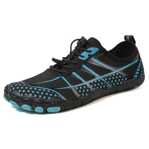 BIBOKAOKE Badeschuhe Herren Bequem Strandschuhe Mode Slides Komfort Schnell Trocknend Schuhe Freizeit Trekkingschuhe Wasserdicht Slip on Pantolette Atmungsaktiv Sportschuhe Weite Leinenschuhe von BIBOKAOKE