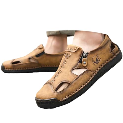 BIBOKAOKE Badeschuhe Herren Wasserdicht Joggingschuhe Retro Pantolette Weite Weich Sohlen Arbeitsschuhe Rutschfest Sportschuhe Bequem Slip on Loafers Leicht Joggingschuhe Freizeit Strandschuhe von BIBOKAOKE