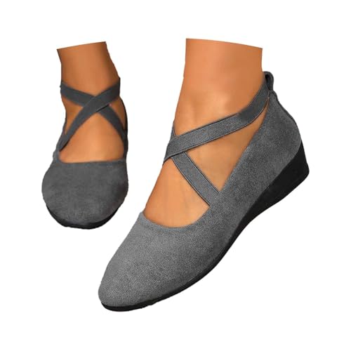 BIBOKAOKE Balerinaschuhe Damen Elegant Sommerschuhe Mittelalter Schuhe Weite H Ballerina Schuhe Trachtenschuhe Mädchen Samtschuhe Gymnastikschuhe Leicht Tanzschuhe Sportlich Freizeitschuhe von BIBOKAOKE