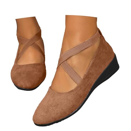 BIBOKAOKE Balerinaschuhe Damen Elegant Sommerschuhe Mittelalter Schuhe Weite H Ballerina Schuhe Trachtenschuhe Mädchen Samtschuhe Gymnastikschuhe Leicht Tanzschuhe Sportlich Freizeitschuhe von BIBOKAOKE