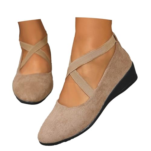 BIBOKAOKE Balerinaschuhe Damen Elegant Sommerschuhe Mittelalter Schuhe Weite H Ballerina Schuhe Trachtenschuhe Mädchen Samtschuhe Gymnastikschuhe Leicht Tanzschuhe Sportlich Freizeitschuhe von BIBOKAOKE