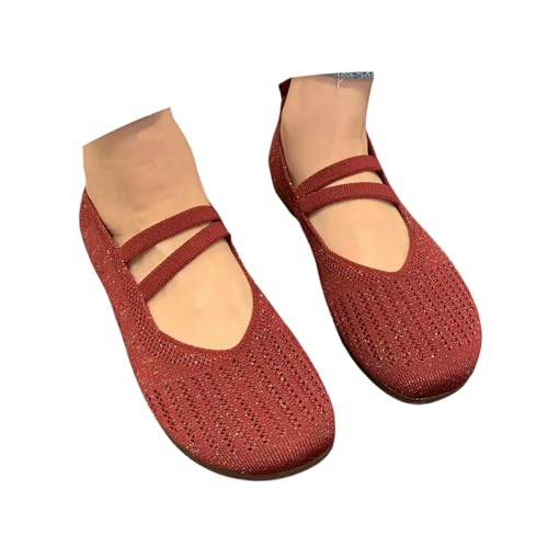 BIBOKAOKE Ballerinas Damen Leicht Einfarbige Strick Mesh Trachtenschuhe Balerinaschuhe Weite H Barfuss Mittelalter Schuhe Rutschfest Gymnastikschuhe Flache Freizeitschuhe Orthorinas Ballerina BIBOKAOKE Ballerinas Damen Leicht Einfarbige Strick Mesh Trachtenschuhe Balerinaschuhe Weite H Barfuss Mittelalter Schuhe Rutschfest Gymnastikschuhe Flache Freizeitschuhe Orthorinas Ballerina von BIBOKAOKE