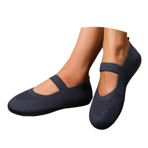 BIBOKAOKE Barfuß Ballerina Damen Bequem Mittelalter Schuhe Flache Gymnastikschuhe Elegant Balerinaschuhe Weite H Tanzschuhe Freizeitschuhe Leicht Trachtenschuhe Orthorinas Ballerina Walkingschuhe von BIBOKAOKE