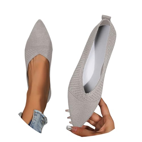 BIBOKAOKE Barfuß Ballerina Damen Einfarbige Freizeitschuhe Leicht Leinenschuhe Lässige Schuhe Bequem Loafers Weich Stoff Sportschuhe Flache Tanzschuhe Elegant Trachtenschuhe Orthorinas Ballerina von BIBOKAOKE