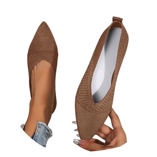 BIBOKAOKE Barfuß Ballerina Damen Einfarbige Freizeitschuhe Leicht Leinenschuhe Lässige Schuhe Bequem Loafers Weich Stoff Sportschuhe Flache Tanzschuhe Elegant Trachtenschuhe Orthorinas Ballerina von BIBOKAOKE