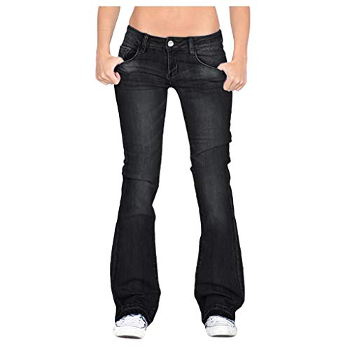 BIBOKAOKE Bootcut Jeans Damen High Waist Jeans Schlaghose Flared Bootcut Hose Mode Stretch Skinny Jeanshose Denim Pants mit Seiten Reißverschluss Schlagjeans Bootcutjeans von BIBOKAOKE