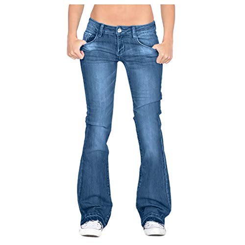 BIBOKAOKE Bootcut Jeans Damen Hüftjeans Vintage-Hose Skinny Schlagjeans Bootcutjeans Straight Jeans Große Größen Stretch Denim Flare Hose Casual Jeanshosen Gerade Hosen Damenjeans Streetwear von BIBOKAOKE