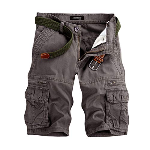 BIBOKAOKE Cargo Shorts Herren Sommer Sport Shorts mit vielen Taschen klassisch Einfarbig Bermuda Kurze Hosen Leichte Outdoor Arbeitshorts Kurz Trekkinghose Wanderhose Atmungsaktiv Laufhosen von BIBOKAOKE