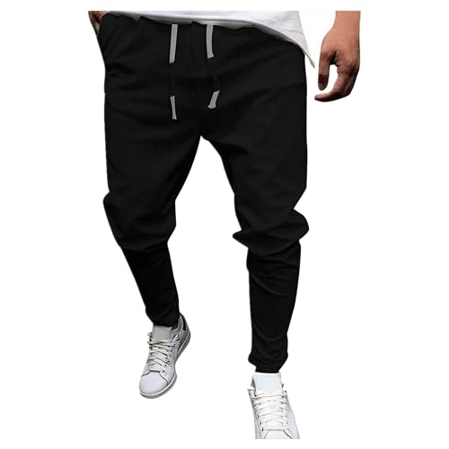 BIBOKAOKE Cargohose Herren Loose Fit Freizeithose Einfarbige Tapered Hosen Mehrere Taschen Leicht Camping Wanderhose Atmungsaktivität Alltag Arbeitshose Sport Laufhose Jogginghose Chinohose von BIBOKAOKE