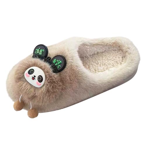 BIBOKAOKE Damen Herren Hausschuhe Winter Plüsch Pantoffeln Flauschige Warme Hausschuhen rutschfeste Flache Slippers Hüttenschuhe für Drinnen Draußen mit Fellfutter von BIBOKAOKE