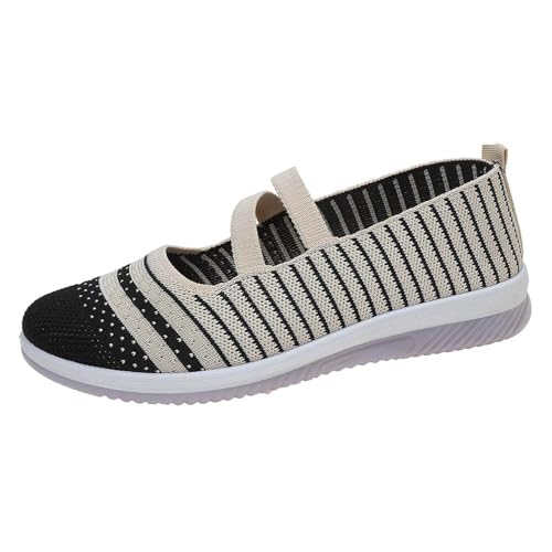 BIBOKAOKE Damen Mesh Freizeit Schlupfschuhe Atmungsaktive Leichte Bequeme Sneakers rutschfest Walkingschuhe Fußgewölbeunterstützung von BIBOKAOKE