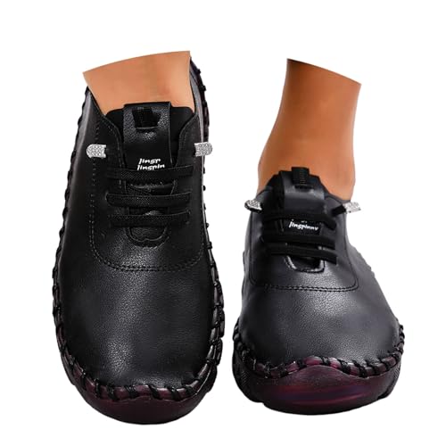BIBOKAOKE Damen Mokassins Casual Loafers Komfort Leder Schnürschuhe Bootsschuhe Freizeit Mittelalter Mamas Schuhe Bequem Weite Rutschfest Flache Fahren Halbschuhe Segelschuhe Slippers Walkingschuhe BIBOKAOKE Damen Mokassins Casual Loafers Komfort Leder Schnürschuhe Bootsschuhe Freizeit Mittelalter Mamas Schuhe Bequem Weite Rutschfest Flache Fahren Halbschuhe Segelschuhe Slippers Walkingschuhe von BIBOKAOKE