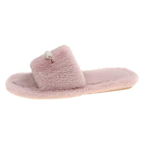 BIBOKAOKE Damen Plüsch Hausschuhe Mode Frauen Flache Baumwollschuhe rutschfeste Winter Einfarbig Atmungsaktive Hausslipper BIBOKAOKE Damen Plüsch Hausschuhe Mode Frauen Flache Baumwollschuhe rutschfeste Winter Einfarbig Atmungsaktive Hausslipper von BIBOKAOKE