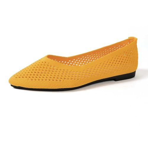 BIBOKAOKE Damen Slip On Schuhe rutschfest Flach Stricken Sneaker Einfarbig Bequem Elegant Lässig spitz Sportlich Flache Schuhe von BIBOKAOKE