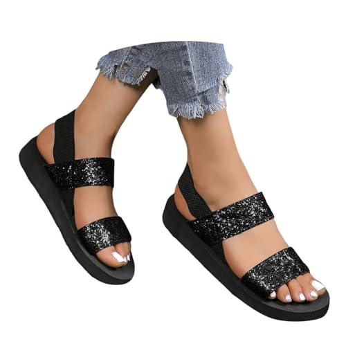 BIBOKAOKE Flache Schuhe Für Damen Boho Strandschuhe Mode Sportschuhe Leicht Weich Sohlen Walkingschuhe Elegant Hausschuhe Weite Schnell Trocknend Joggingschuhe Slip on Slides Komfort Pantolette von BIBOKAOKE