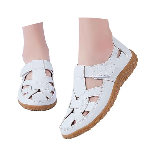 BIBOKAOKE Flache Schuhe Für Damen Einfarbige Strandschuhe Leicht Sportschuhe Mode Strandschuhe Elegant Sommerschuhe Bequem Laufschuhe Retro Weite Barfuss Abendschuhe Schnell Trocknend Hausschuhe von BIBOKAOKE