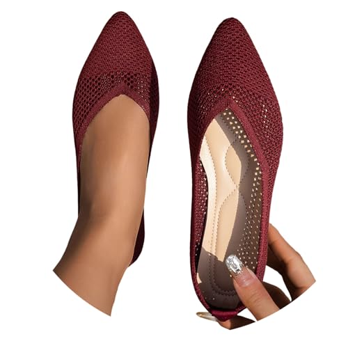 BIBOKAOKE Flache Schuhe Für Damen Orthopädische Strandschuhe Leicht Loafers Lässige Joggingschuhe Wasserdicht Stoffschuhe Barfuß Ballerina Plateau Fitnessschuhe Weich Sohlen Slip on Slipper von BIBOKAOKE