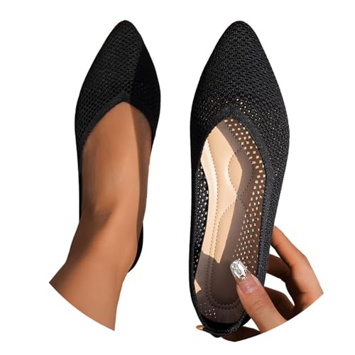 BIBOKAOKE Flache Schuhe Für Damen Orthopädische Strandschuhe Leicht Loafers Lässige Joggingschuhe Wasserdicht Stoffschuhe Barfuß Ballerina Plateau Fitnessschuhe Weich Sohlen Slip on Slipper von BIBOKAOKE