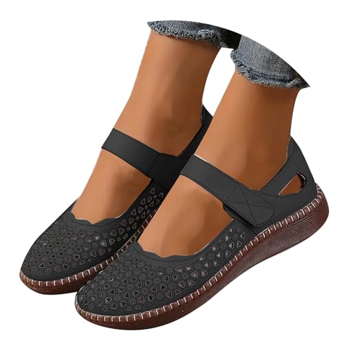 BIBOKAOKE Flache Schuhe Für Damen Rutschfest Schlappen Mode Joggingschuhe Wasserdicht Slip on Stoffschuhe Weite Strandschuhe Freizeit Weich Sohlen Hausschuhe Elegant Schuhe Bequem Walkingschuhe von BIBOKAOKE