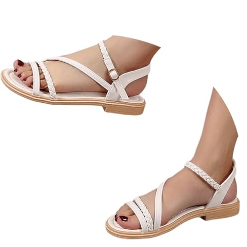 BIBOKAOKE Flache Schuhe Für Damen Wasserdicht Sandalen Lässige Schuhe Freizeit Lederschuhe Weich Sohlen Sommerschuhe Bequem Walkingschuhe Waschbare Badeschuhe Fitnessschuhe Hausschuhe von BIBOKAOKE