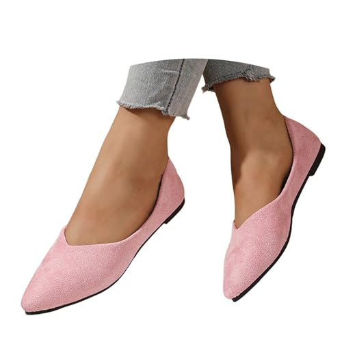 BIBOKAOKE Flache Schuhe Für Damen Wasserdicht Strandschuhe Mode Walkingschuhe Leicht Weich Sohlen Pantolette Weite Stoffschuhe Bequem Slip on Schuhe Freizeit Strandschuhe Einfarbige Loafers von BIBOKAOKE
