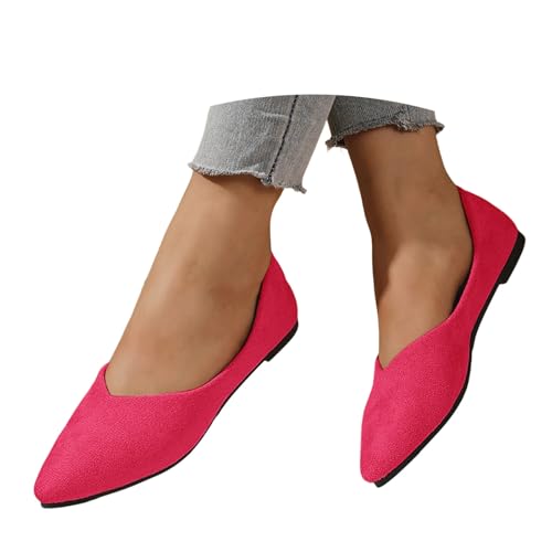 BIBOKAOKE Flache Schuhe Für Damen Wasserdicht Strandschuhe Mode Walkingschuhe Leicht Weich Sohlen Pantolette Weite Stoffschuhe Bequem Slip on Schuhe Freizeit Strandschuhe Einfarbige Loafers von BIBOKAOKE