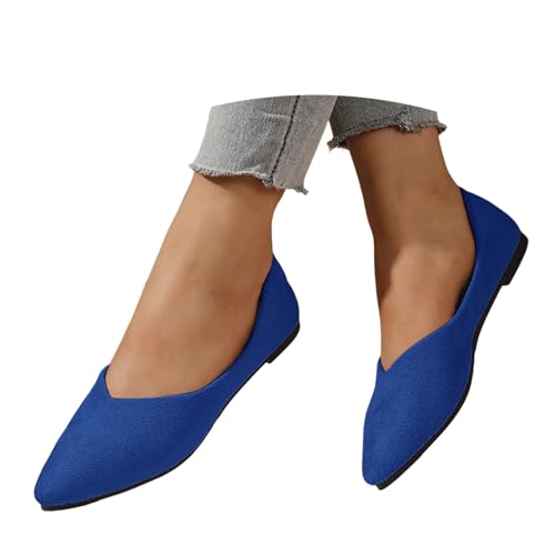 BIBOKAOKE Flache Schuhe Für Damen Wasserdicht Strandschuhe Mode Walkingschuhe Leicht Weich Sohlen Pantolette Weite Stoffschuhe Bequem Slip on Schuhe Freizeit Strandschuhe Einfarbige Loafers von BIBOKAOKE