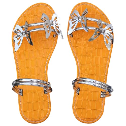 BIBOKAOKE Flache Schuhe Für Damen Wasserdicht Strandschuhe mit Strass Retro Hausschuhe Freizeit Komfort Slipper Rutschfest Lederschuhe Weich Sohlen Slip on Slides Weite Joggingschuhe Sandalen von BIBOKAOKE