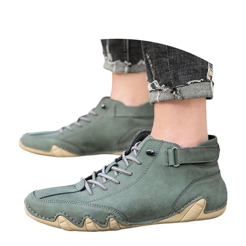 BIBOKAOKE Flache Schuhe Herren Bequem Air Schuhe mit Riemen Weite Barfuss Stiefeletten Hohe Stiefel Mode Freizeitschuhe Gummistiefel Weich Gartenstiefel Fitnessschuhe Trekkingschuhe Walkingschuhe von BIBOKAOKE