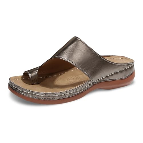 BIBOKAOKE Flip Flops Damen Waschbare Strandschuhe Rutschfest Sandalen Bequem Sneaker Einfarbige Lederschuhe Freizeit Freizeitschuhe Orthopädische Laufschuhe Schnell Trocknend Tanzschuhe Slipper von BIBOKAOKE