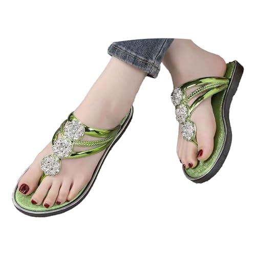 BIBOKAOKE Flip Flops Damen Zehentrenner Freizeit Sommerschuhe Bequem Schuhe Elastic Stoffschuhe Wasserdicht Leinenschuhe Mode Stoff Weich Turnschuhe Elegant Schnell Trocknend Strandschuhe Slides von BIBOKAOKE
