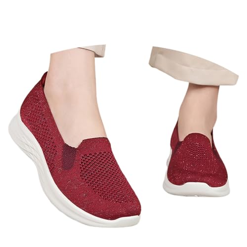 BIBOKAOKE Freizeit Schuhe Bequem Atmungsaktiv Joggingschuhe Leicht Laufschuhe Rutschfest Walkingschuhe Flache Sneaker Weich Sohlen Fitnessschuhe Turnschuhe Strandschuhe Loafers von BIBOKAOKE