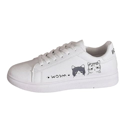 BIBOKAOKE Freizeitschuhe Damen Lässige Atmungsaktive Low-Top-Sneaker Runde Zehen Weicher Boden Schnürsneaker Leichte Dämpfung Outdoor-Wohnungen Wanderschuhe von BIBOKAOKE