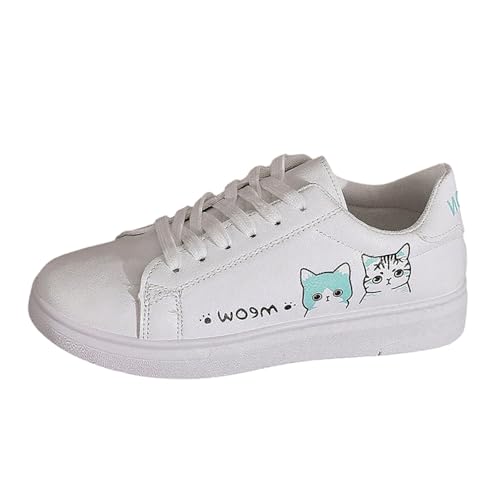 BIBOKAOKE Freizeitschuhe Damen Lässige Atmungsaktive Low-Top-Sneaker Runde Zehen Weicher Boden Schnürsneaker Leichte Dämpfung Outdoor-Wohnungen Wanderschuhe von BIBOKAOKE